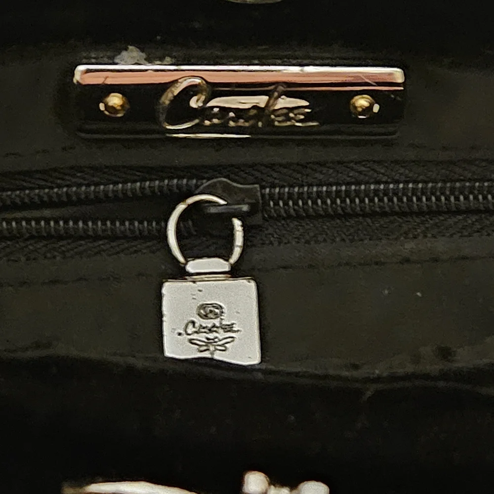 Carolee Black Velvet Clutch with Silver Dragonfly